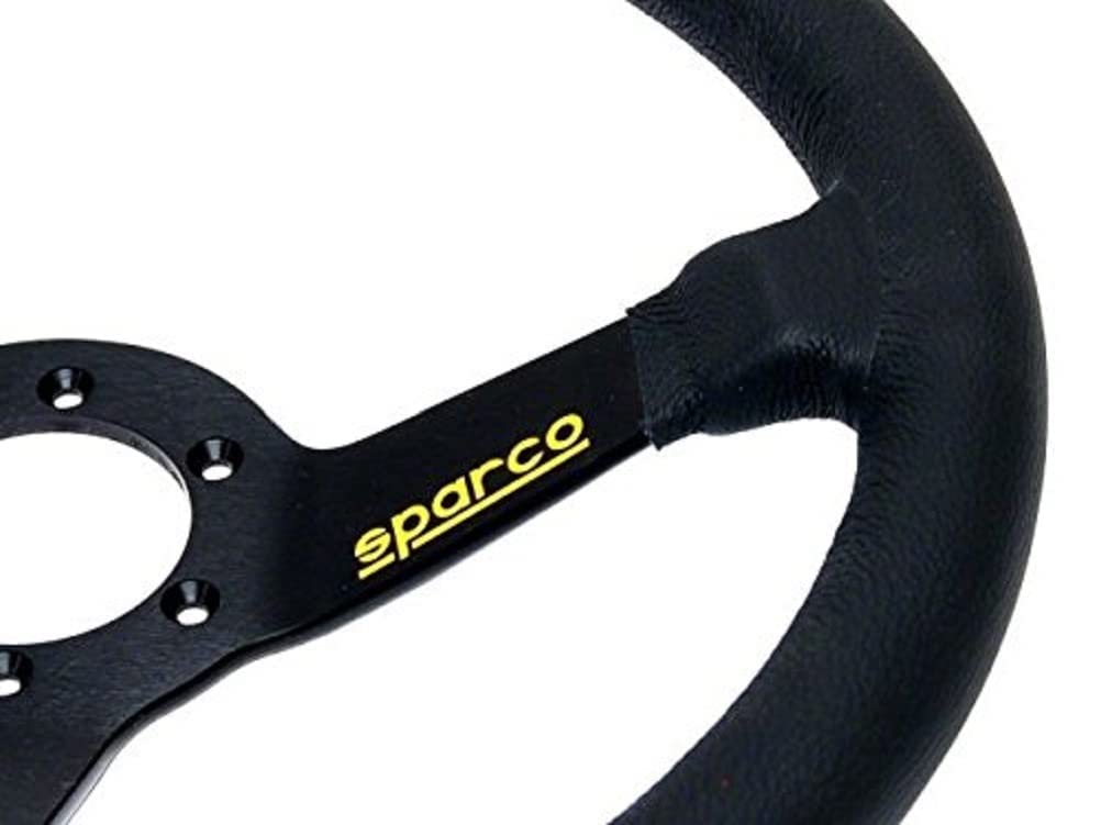 Sparco 015R345MLN Leather Steering Wheel,Black, 350mm