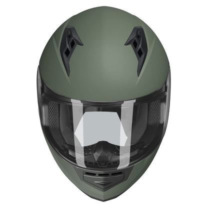 GLX GX11 Compact Lightweight Full Face Motorcycle Street Bike Helmet with Extra Tinted Visor DOT Approved (Camo, Large)