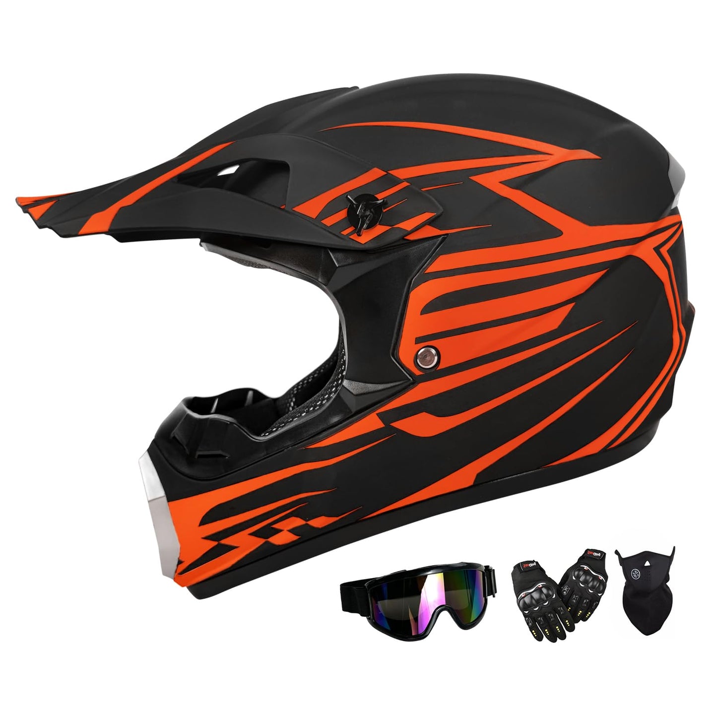 TIANDU Adult Dirt Bike Helmet,ATV Helmet Motorcycle Helmets ,Unisex Offroad Helmets with Gloves Goggle Face Shield,Full Face Helmets Dot Approved